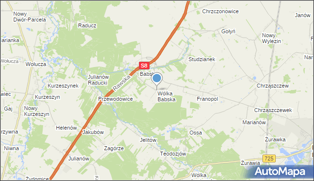 mapa Wólka Babska, Wólka Babska na mapie Targeo